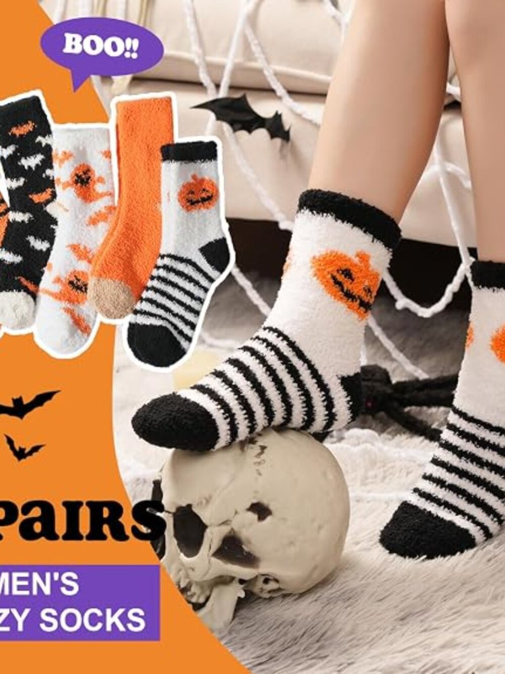 floconssy Fuzzy Socks for Women, Fall Fluffy Slipper Socks, Cozy Home Socks - Picture 3 of 6